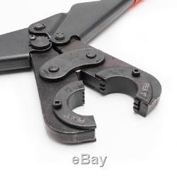 16 Portable Manual PEX Pipe Crimping Hand Tool Kit + 5 Jaws + Plastic Case New