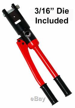 16 Ton Hydraulic Cable Crimper Hand Tool, 3/16 SS Wire Rope Cable End Fittings