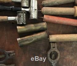 24 pcs Vintage 10 12 16 Gauge Shotgun Shell Reloading crimper press tools