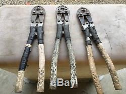 (3) Burndy MD6 Hand Cable Crimper Compression Tool MD-6