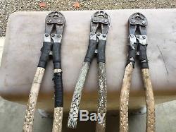 (3) Burndy MD6 Hand Cable Crimper Compression Tool MD-6