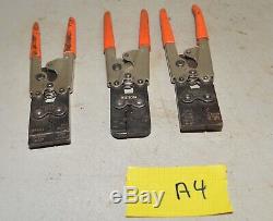 3 Molex two 2445A & 2262A crimp electrical crimper vintage hand tool lot A4