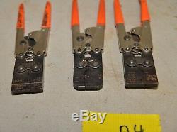 3 Molex two 2445A & 2262A crimp electrical crimper vintage hand tool lot A4
