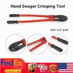 30 Hand Swager Swaging Tool 5/32 1/4 5/16 Wire Rope Cable Crimping Tool USA