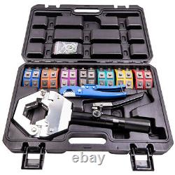 A/C Hydraulic Hose Pipe Crimper Air Conditioning Crimping Hand Tools Die Kit