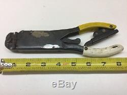 AMP Aircraft T-Head Manual Hand Crimping & Ratchet Tool Crimper Yellow & White