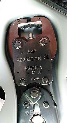 AMP Hand Crimp Tool & Cable PREP KIT #59981-1, EXCELLENT