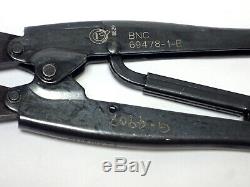AMP / TYCO 69478-1-E HAND CRIMP TOOL for COAXICON RF CONNECTORS, BNC, TESTED