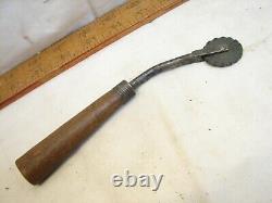 Antique Large Cent Wheel Pie Crimper Dough Kitchen Tool Hand Made Penny Makedo