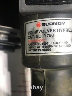 BURNDY Y750 Revolver Hydraulic Hand Operated Tool 12 Ton Crimp Hypress Crimper