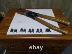 Burndy MD-6 Hand Operated Crimper Tool Industrial Grade With 5 Sets of Dies
