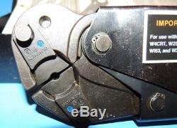 Burndy OUR840 Hytool Hand Ratchet Cable Crimper Crimp Tool metal case & 8 dies