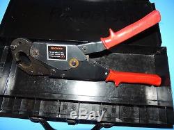 Burndy OUR840 Hytool Hand Ratchet Criimping Crimper Crimp Tool & case no dies