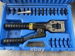 Cembre HT-45 Hydraulic Hand Crimper With 4 Dies, Case, Tool