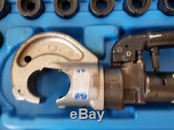 Cembre HT131-C two speed, hand hydraulic crimper crimping tool 12 dies & case