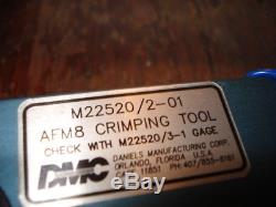 DANIELS DCM AFMB M22520/2-01 hand Crimp Crimper tool w 2 positioners