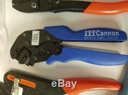 DMC AMP ITT BURNDY Hand Crimping Tool & air operated new and used 9 pieces tota