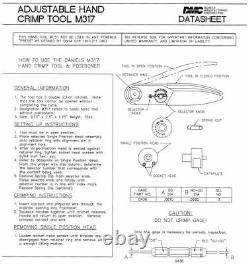 Daniels DMC USA Adjustable Hand Crimp Crimper Crimping Tool M317