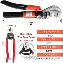 Hydraulic Cable Crimper Hand Tool 1/8 3/16 Stainless Steel Cable Railing Fitting