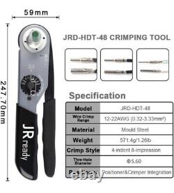 JRD-HDT-48-00 Genuine Hand Crimp Tool, Size 12- 20AWG, Made in USA