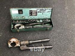 LOT of 2 Brock Hand Hydraulic Crimping Tool with multiple Die Sets