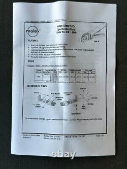 MOLEX / WALDOM 63811-6800 Hand Crimp Tool Mini-Lock 22-28AWG Eu RoHS