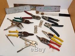 Mixed lot of 16 Malco/Wiss HVAC-Sheet metal hand tools, Crimper, Notcher, Snips