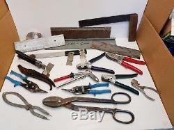 Mixed lot of 19 Malco/Wiss HVAC-Sheet metal hand tools, Crimper, Notcher, Snips