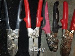 Mixed lot of 19 Malco/Wiss HVAC-Sheet metal hand tools, Crimper, Notcher, Snips
