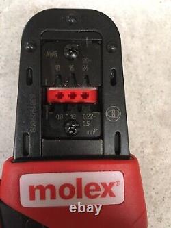Molex 638190900B Crimping Hand Tool Crimper 18/16/20-24 AWG Wire Used Look