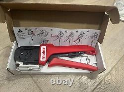 Molex 638258100 Premium Grade Hand Crimp Tool Red 22-24awg + Solid contacts