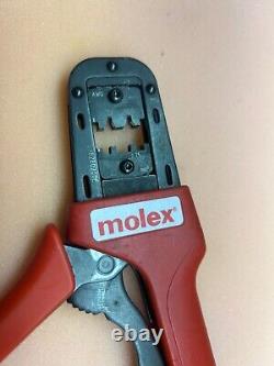 Molex 638280200E Red Handled Hand Crimping Tool withdie