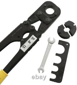 Multi-Head PEX Crimp Hand Tool Kit Lightweight Strong Comfort Grip Handles