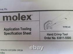 New Molex 63811-5500 Rev. F 3.56mm 16-18AWG Hand Crimper Crimp Tool Type 4C