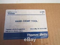 New Thomas & Betts Hand Crimp Tool Cat. 600000 16-22 AWG Wire New Old Stock