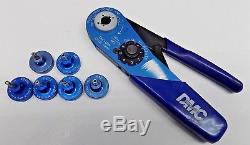 Nice DMC Daniels AFM8 Ratchet Hand Crimping Tool with 6 Positioners Mil Spec
