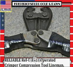 RELIABLE Rel-0 Hand Operated Crimper Compression Tool Lineman. Fast Shipping