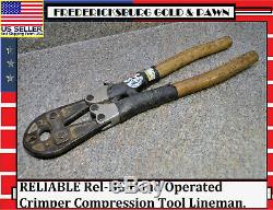 RELIABLE Rel-BG Hand Operated Crimper Compression Tool Lineman. Fast Shipping