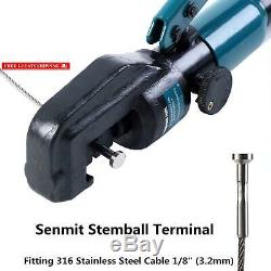 Senmit Hydraulic Cable Crimper Hand Tool For 1/8, 3/16 Stainless Steel Cable Rai