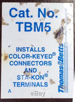THOMAS & BETTS TBM5 Hand Crimp Tool with Dies T&B crimping crimper