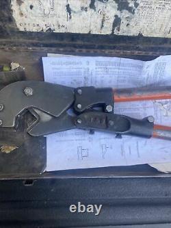 Thomas & Betts T&B Co TBM-8 Wire Lug Crimper Hand Tool with Dies in Box #2190