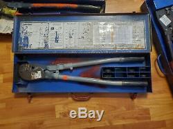Thomas & Betts TBM8-S Wire Lug Crimper Hand Tool with 8 Dies in Box FREE SHIPPING