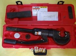 USED Burndy Y750HSXT Hydraulic Hand Crimping Tool 12 Ton 14awg-750MCM withcase