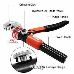 Upgraded 10 Ton Hydraulic Cable Crimper Hand Tool for 1/8, 3/16 Stainless