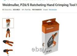 Weidmuller, PZ6/5 Ratcheting Hand Crimping Tool for Bootlace Ferrule
